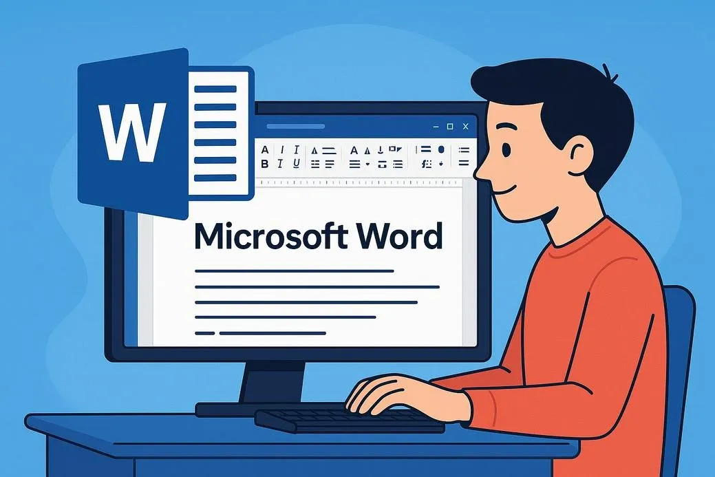 Tampilan pengertian Microsoft Word dan antarmuka aplikasi pengolah kata Microsoft Word